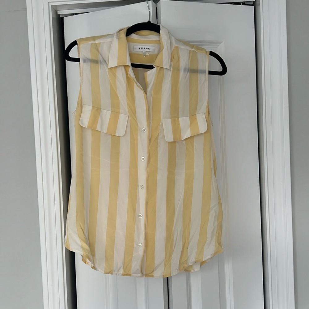 FRAME sleeveless button down